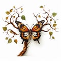 The Magic of MetamorphosisÃÂ  Butterfly emerging from chrysalis Royalty Free Stock Photo